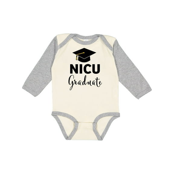 Inktastic Nicu Graduate-graduation Hat Boys or Girls Long Sleeve Baby Bodysuit