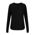 thumbnail image 5 of QUNYINEY Solid Sweater Women Crew Neck Black Ribbed Knit Pullover Tops Lightweight Long Sleeve Loose Casual Sweaters, 5 of 7