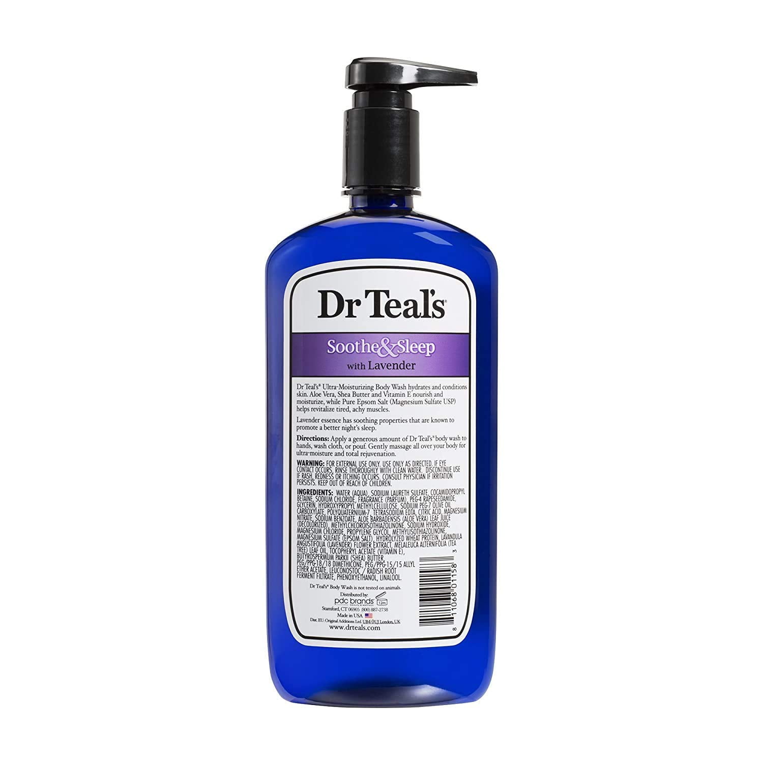 Dr Teal's Epsom Salt Body Wash 4-Pack (96 Fl Oz Total) Soothe & Sleep with Lavender