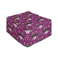thumbnail image 1 of Cinco de Mayo Rectangle Pouf, Continuous Pattern with Flowers and Sugar Skull Sombrero, Under Desk Foot Stool for Living Room Office Ottoman with Cover, 25", Dark Magenta Multicolor, by Ambesonne, 1 of 4