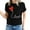 Black, variant on ICHUANYI Women's T-shirt Valentine's Day Print Shirts Short Sleeve Crew Neck Tops Cloth New Trending