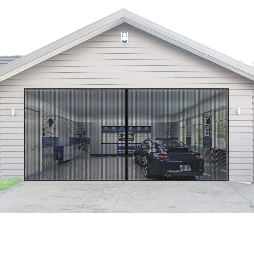 Simple 2 Car Garage Door Net with Simple Decor