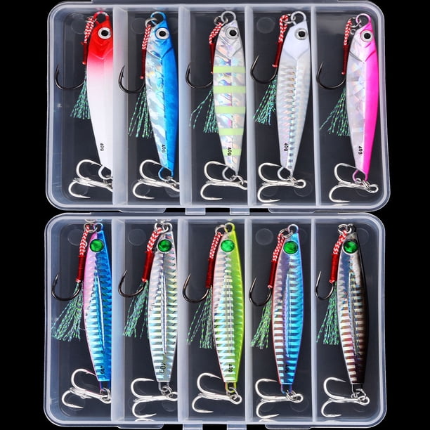 Leurre De Pêche Métal 40/80/100g – Jigging Mer, Bar, Truite – Couleurs Vives/naturelles, Prêt à L’emploi