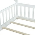 thumbnail image 5 of Miniyam Full Size Teepee Tent Floor Bed with Guardrails and Lockable Door, Wooden Montessori Bed with Slats for Kids Bedroom, White, 5 of 7