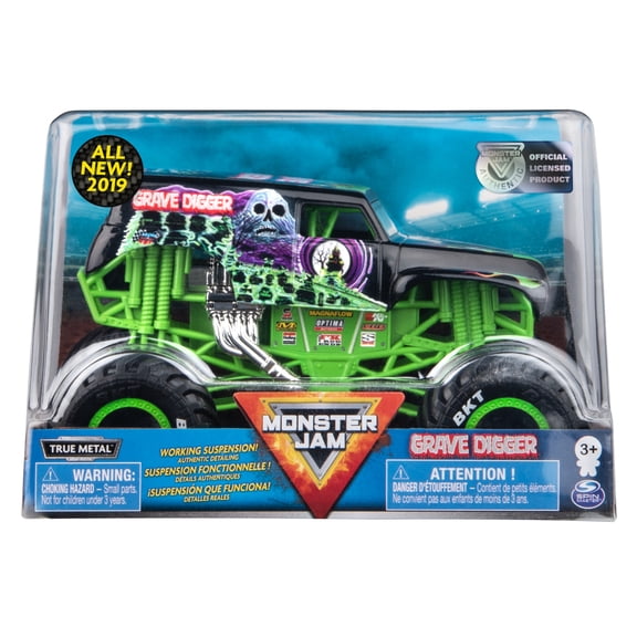 Monster Jam, Official Grave Digger Monster Truck, Die-Cast Vehicle, 1:24 Scale