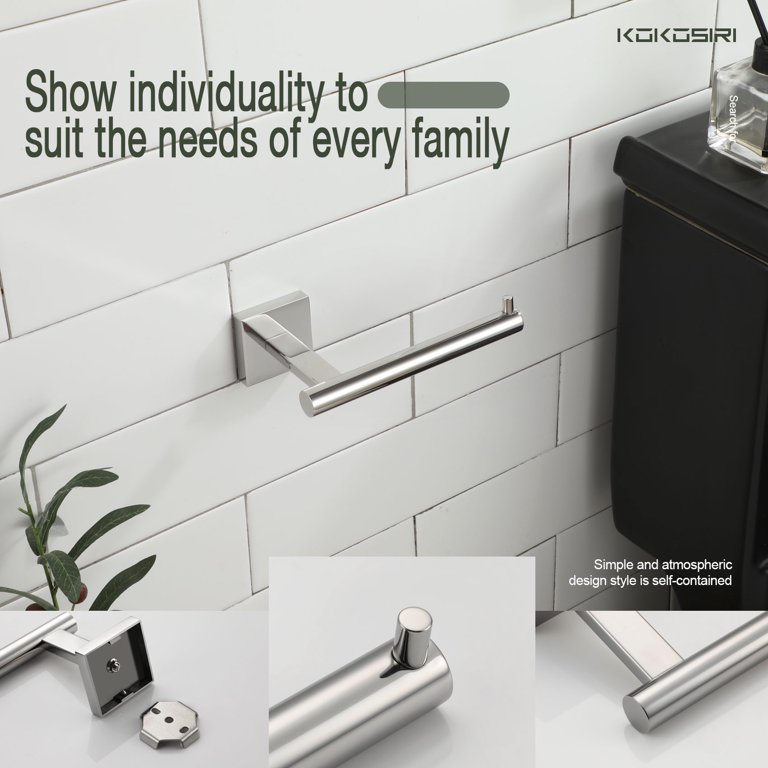 KOKOSIRI Toilet Paper Holder Bathroom Toilet Roll Holder Hold Mega Rolls Matte Black Stainless Steel B2005bk