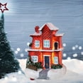 thumbnail image 4 of 2 Piezas Casa Miniatura Led Decoración Navidad Resina Ornamento Luminosa Edificio Adecuada para Regalo Fotografía Decoración Hogar Oficina rojo y coral, 4 of 9
