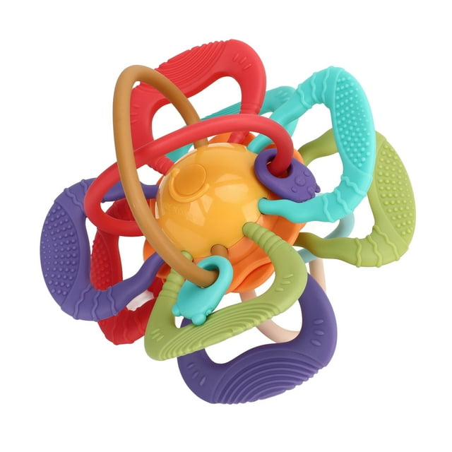 Baby Sensory Toys Ball, Manhattan Click Clack Ball Light Weight 4 Textures Unique Design Heat Resisting For School