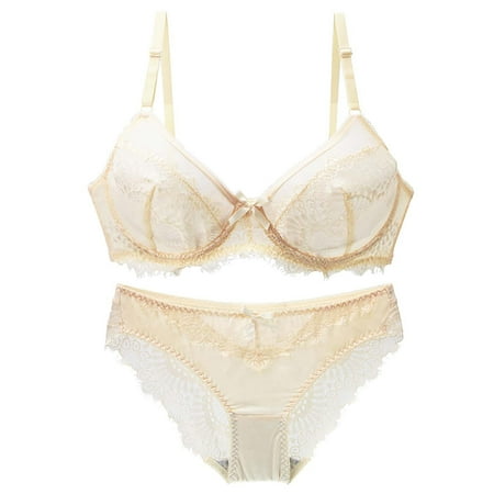 

Hesxuno Sexy Lingerie Set Ladies Lingerie Set Sexy Lace Sling Bra and Panties Summer Thin Lingerie Set