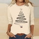 thumbnail image 2 of Awdenio - Blusas de manga larga para mujer, liquidación, moda juvenil, estampado navideño, camiseta holgada, mangas 3/4, blusa, cuello redondo, blusas casuales, 2 of 4