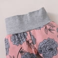 thumbnail image 4 of LAPAKIDS Baby Girl Clothes 0-3 Months Infant Baby Girls Outfits Letter Print Romper Tops Floral Pants Headband Hat 4Pcs Set, 4 of 7