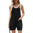 thumbnail image 1 of Women Rompers Jumpsuits Polyester Spandex Shorts Overalls With Pockets Loose Comfy Summer Casual Wear, 1 of 4