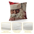 thumbnail image 4 of Qinduosi Red Merry Christmas Throw Pillow Cover Decorative Vintage Wood Background with Santa Clause is Coming to Town Pillow Cases Linen Inch Cushion Cover Home Decor for Sofa Couch, 4 of 5