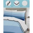 thumbnail image 4 of Blue Ombre Full Size Down Alternative Comforter, Lightweight Comforter Quilt Bedding Set with Pillow Shams Modern Abstract Art Farmhouse Striped All Seasons Bed Comforter Duvet Insert 78"x90", 4 of 7