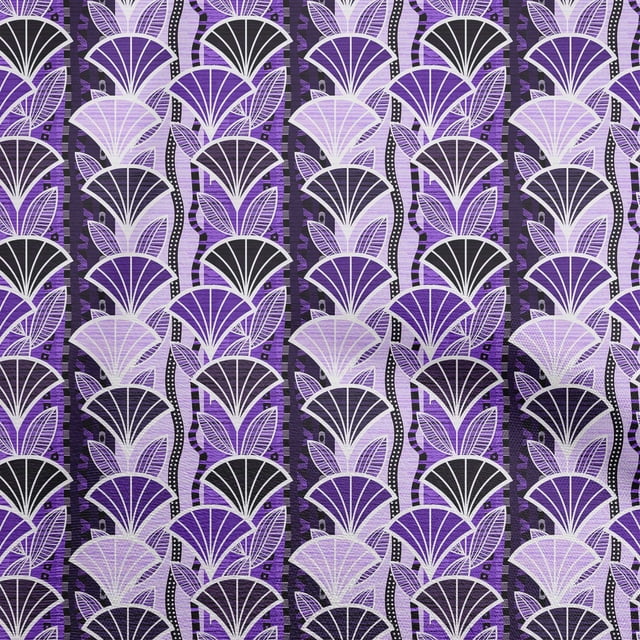 oneOone Polyester Spandex Purple Fabric Asian Japanese Flower Sewing Craft Projects Fabric Prints By Yard 56 Inch Wide