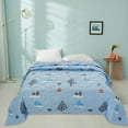 thumbnail image 4 of Clearance! Binkne Four-Piece Set, Summer Blanket Bed Blanket Skin Friendly Plain Print Washed Cotton Bed Blanket Cool Comforter Hot Sleeping Summer Comforter Ventilated Comforter, 4 of 4