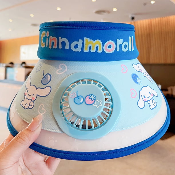 Cinnamoroll Kuromi Kid's Cap Sanrios Anime Cute Rechargeable Cooling Fan Hat Kawaii Girls Boys Sun Hat Summer Outdoor Adjustable