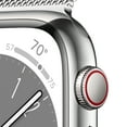 thumbnail image 2 of Apple Watch Series 8 GPS + Cellular 41mm Silver Stainless Steel Case with Silver Milanese Loop. Fitness Tracker, Blood Oxygen & ECG Apps, Always-On Retina Display, 2 of 9