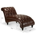 thumbnail image 4 of Cfowner Button-Tufted Chaise, Lounge Chair & Indoor Leisure Sofa Couch for Living Room, Dark Brown, 4 of 6