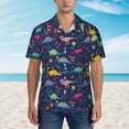 thumbnail image 4 of Haiem Dinosaur Flowers Printed Hawaiian Shirt for Men - Men’s Casual Beach Summer Shirts - Stretch Fabric with Modern Fit-XX-Large, 4 of 9