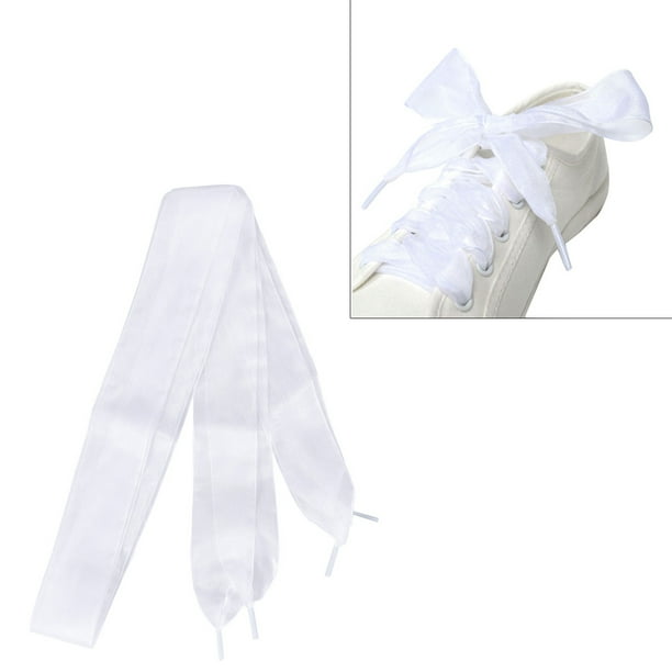 1 par de cordones transparentes de 4 cm de ancho para zapatos para fiestas, bailes, caminatas, decoraciones de hip-hop (blanco)