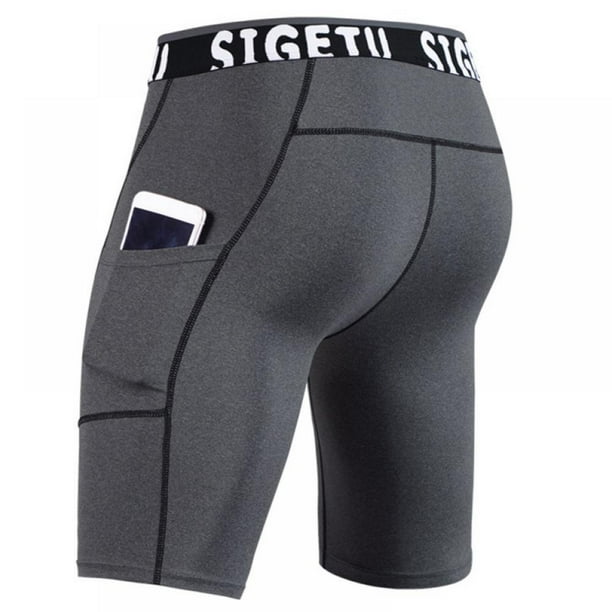Compression Shorts, Compression Underwear for Men Athletic Shorts with Pockets,Running Workout