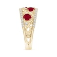 thumbnail image 3 of ANGARA Natural Nature Inspired Round 1.36 ct Ruby & Diamond Filigree Ring in 14K Yellow Gold for Women (Size-4mm) | July Birthstone, Birthday, Anniversary, Jewelry Gift for Women | Natural Ruby Ring, 3 of 9