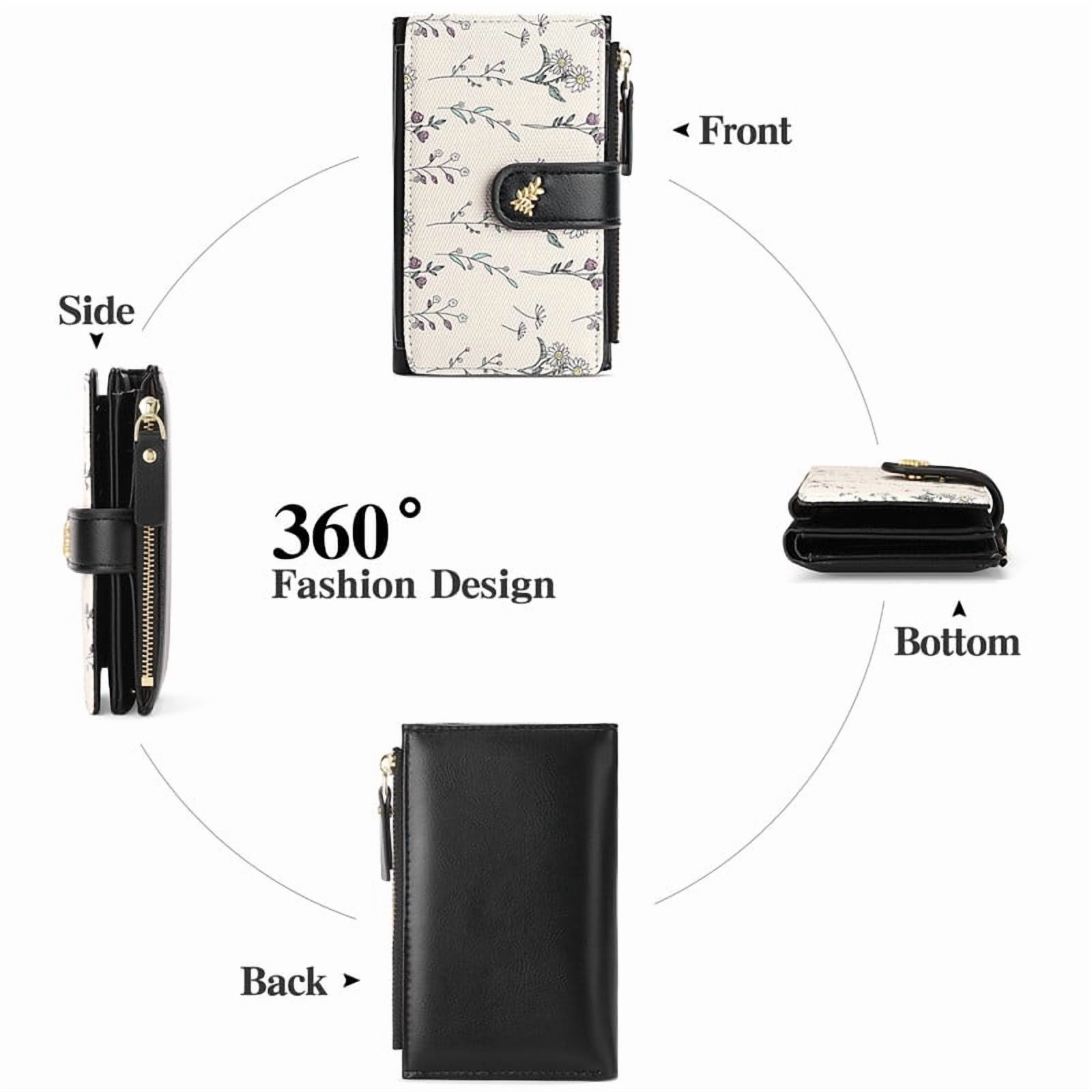 GAEKEAO Women's Medium Bifold Leather Wallet, Floral photo 5