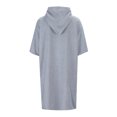 thumbnail image 3 of HBFAGFB Men's Pajamas Comfortable Drawstring Hooded Spa Robe Casual Homewear with Pocket Grey One Size, 3 of 4