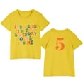 thumbnail image 2 of Zwiiyzr Toddler Kids Boys Girls Birthday Shirt 3Th 4Th 5Th 6Th 7Th 8Th 9Th 10Th Year Old Print T-Shirt Fashion Round Neck Print Short Sleeve Tops 3-10Y Yellow, 2 of 8