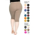 thumbnail image 3 of Stretch Is Comfort Women's Cotton/Spandex Plus Size Knee Length Leggings Mocha 3X, 3 of 6