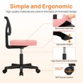 thumbnail image 3 of EBQOSK Armless Drafting Chair Basics Rolling Desk Chair, Ergonomic Desk Chairs, Rolling Bar Stools Chairs Breathable Mesh for Home Bedroom Study Student Height Adjustable Pink, 3 of 7