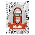 thumbnail image 3 of Ambesonne Black White Tablecloth Rectangular Table Cover, Retro Red Music Box, 60"x84", Orange Pale Grey Black, 3 of 4