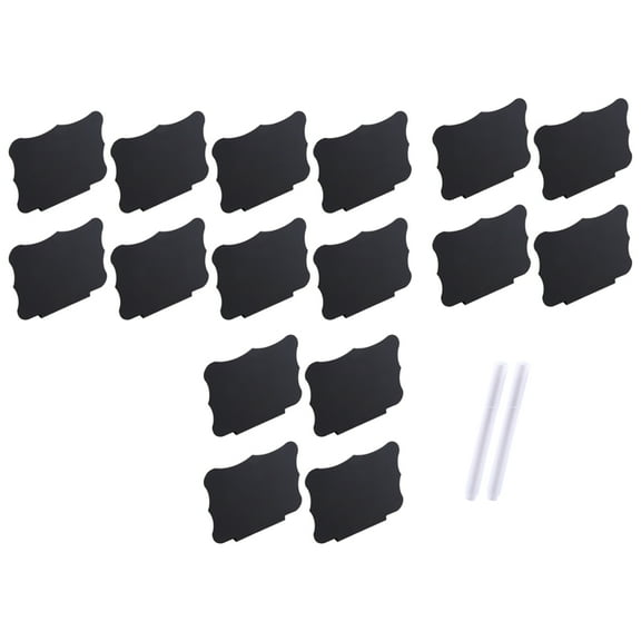 16Pcs Plastic Basket Bin Label Clip on Removable Kitchen Pantry with 2 Pcs White Chalk Markers