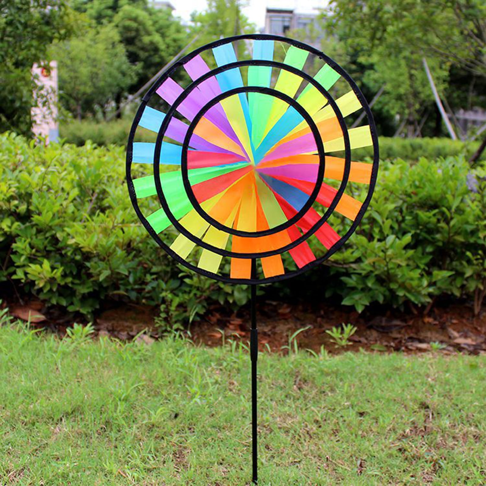 WIND TWISTER DECORATION CIRCLE Shaped Rainbow Colors Garden Decor Outdoors New I 
