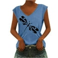 thumbnail image 1 of Birdeem T-Shirt Sans Manches à Col en V Imprimé Mode Décontractée pour Femmes, 1 of 5