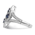 thumbnail image 6 of Auriga 925 Sterling Silver White & Blue Cubic Zirconia Wedding Band Ring Size 8 for Women, 6 of 6