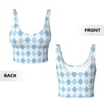 thumbnail image 5 of Picia Blue and White Squares Sports Bra for Women,Padded Strappy Sports Bras Medium Support Yoga Bra with Removable Cups,Running Yoga Bra-XX-Large, 5 of 9