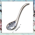 thumbnail image 4 of Cucharas de Arroz de CeráMica China Retro AsiáTica de 16 Piezas, Cuchara de Sopa Ramen con Manejar Curvo, Cucharas de Flores Pintadas con Manejar, 4 of 5