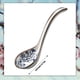 thumbnail image 4 of Cucharas de Arroz de CeráMica China Retro AsiáTica de 16 Piezas, Cuchara de Sopa Ramen con Manejar Curvo, Cucharas de Flores Pintadas con Manejar, 4 of 5