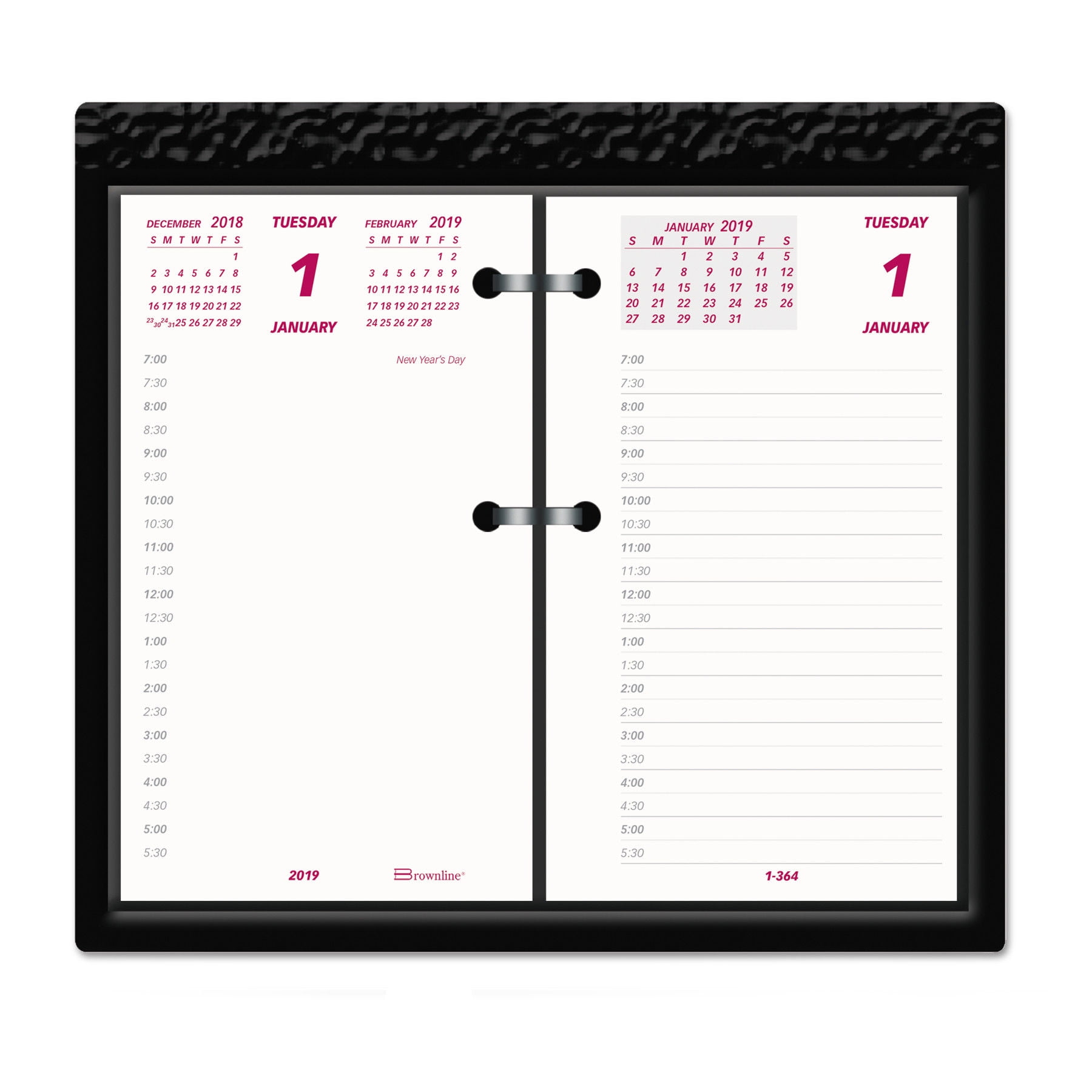 2PK Daily Calendar Pad Refill, 6 x 3 1/2, 2019