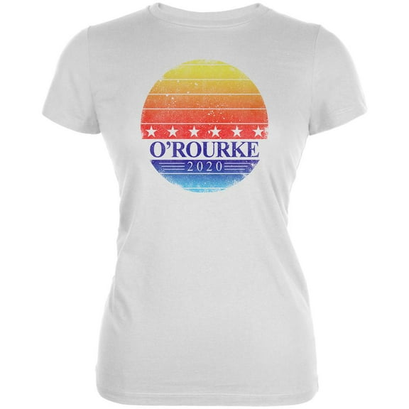 Election 2020 Beto O'Rourke Retro Texas Sunrise Juniors Soft T Shirt White SM