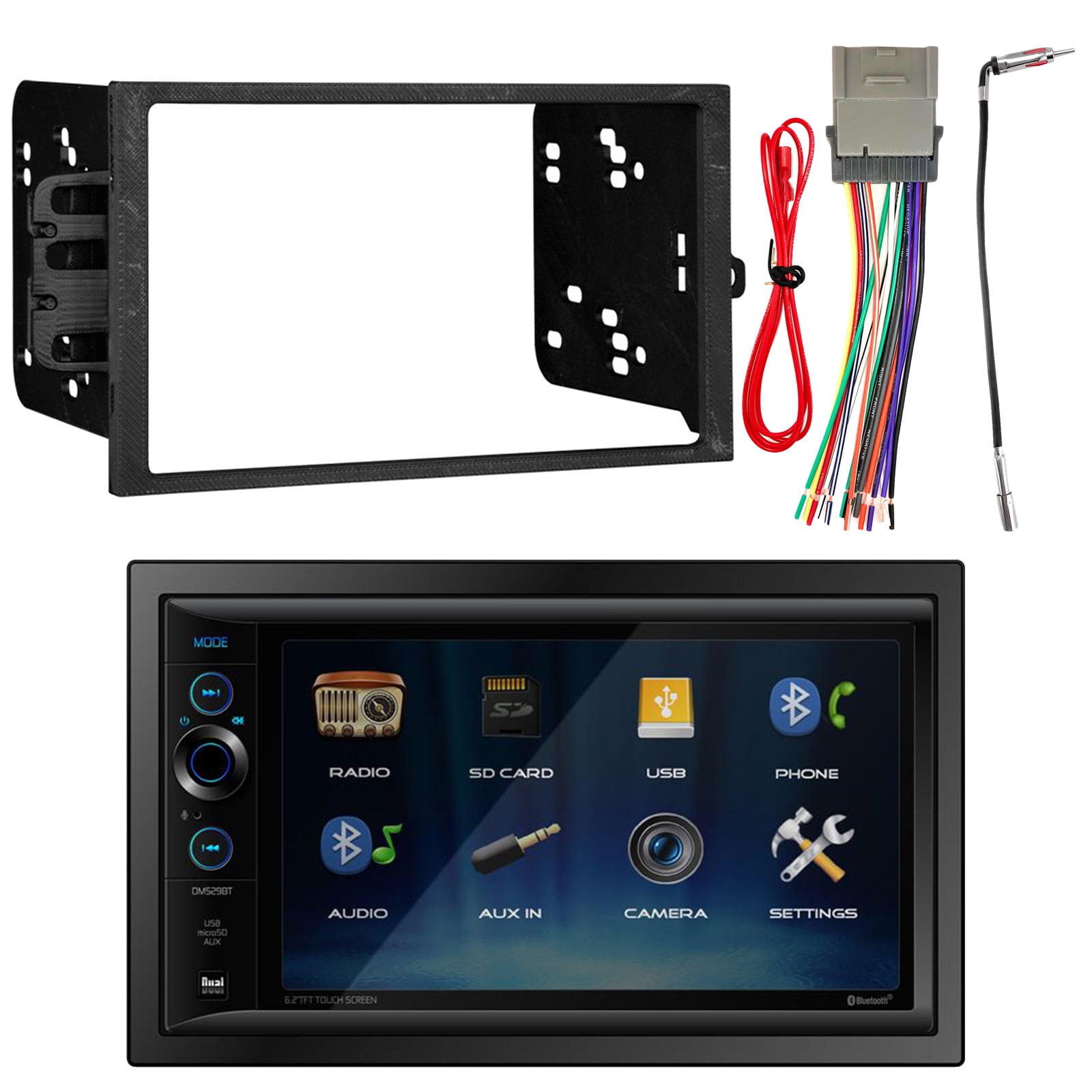 Dual Double-DIN Digital Media USB AUX Bluetooth Stereo Receiver w/ LCD