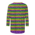 thumbnail image 3 of Otvok 3/4 Sleeve Shirts for Ladies Casual Crew Neck Loose Casual Blouses Carnival Print Tshirts, 3 of 6