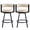 Linen Beige - Matte Black Finish, variant on Zesthouse 26.6″ Swivel Bar Stools Set of 2, Linen Upholstered Counter Stools with Barrel Back and Metal Legs, Modern Counter Height Barstools for Kitchen Island, Beige
