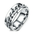 thumbnail image 3 of Miangastore Simple Ring Delicate Finger Ring Stainless Steel Jewelry Creative Ring Fashion Finger Ring for Man Boy Male (Steel Color With Box Size 12), 3 of 8