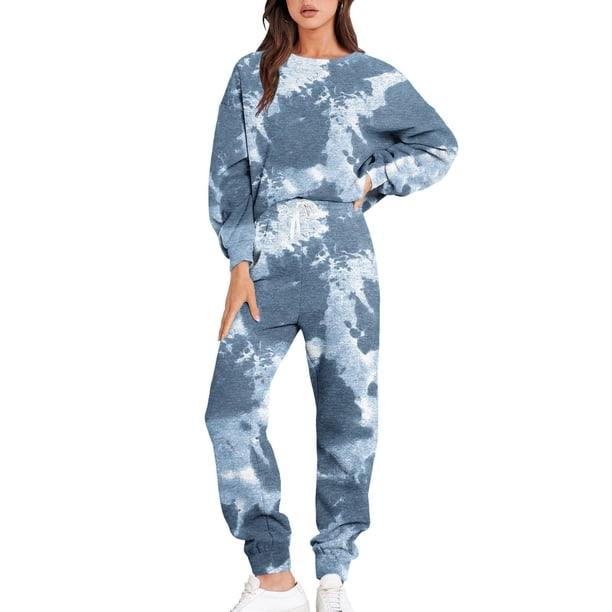 Puntoco Conjunto de dos piezas para mujer de manga larga con cuello redondo y pantalones deportivos con bolsillos Puntoco Puntoco-1185