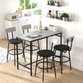 thumbnail image 2 of HOMCOM 5-Piece Counter Height Bar Table Set Dining Table Set Cement Grey, 2 of 10