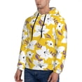 thumbnail image 3 of Kdxio Lilies Flowers Print Mens Casual Hooded Collar Drawstring Hoodies Pullover Sweatshirts Casual Long Sleeve Shirts-XX-Large, 3 of 7