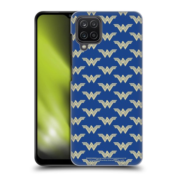 Head Case Designs Officially Licensed Wonder Woman Movie Logos Pattern Hard Back Case Compatible with Samsung Galaxy A12 (2020)
